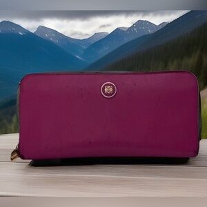 Loewe Electric Pink Round Anagram Long Zip Around Wallet Dust Bag and Booklet